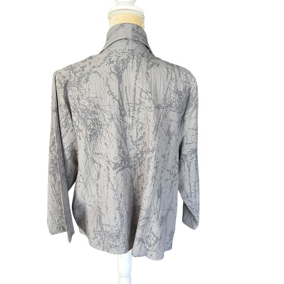 Habitat Clothes to Live In Gray Artsy Open Front Jacket Top Size XL Textured - Picture 7 of 10